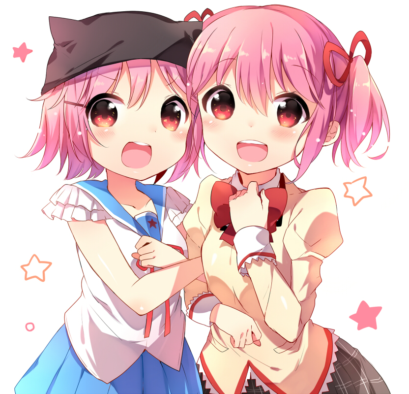 kaname madoka and takeya yuki (mahou shoujo madoka magica and 3 more) drawn by ikari_(aor3507)