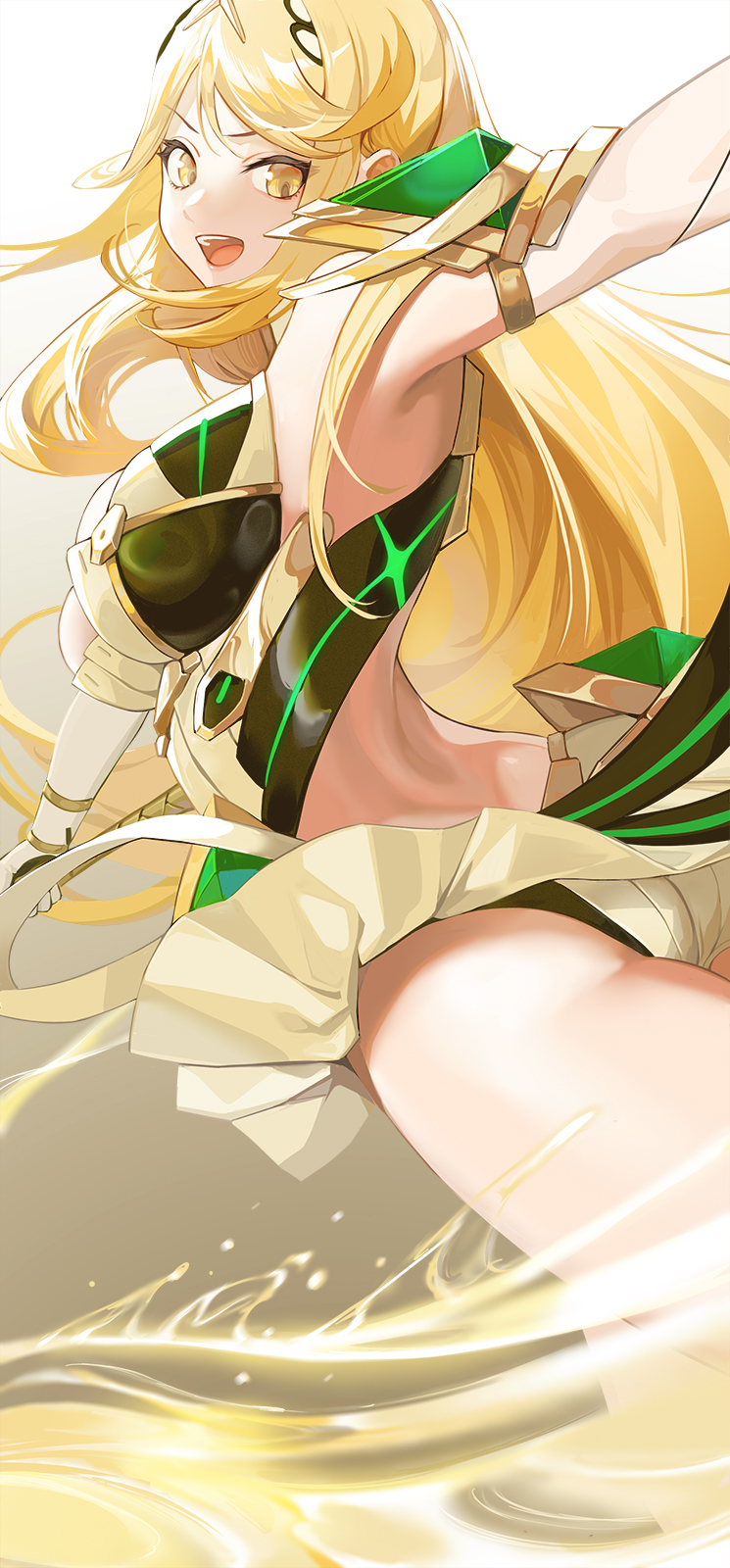 mythra (xenoblade chronicles and 1 more) drawn by wangxiii