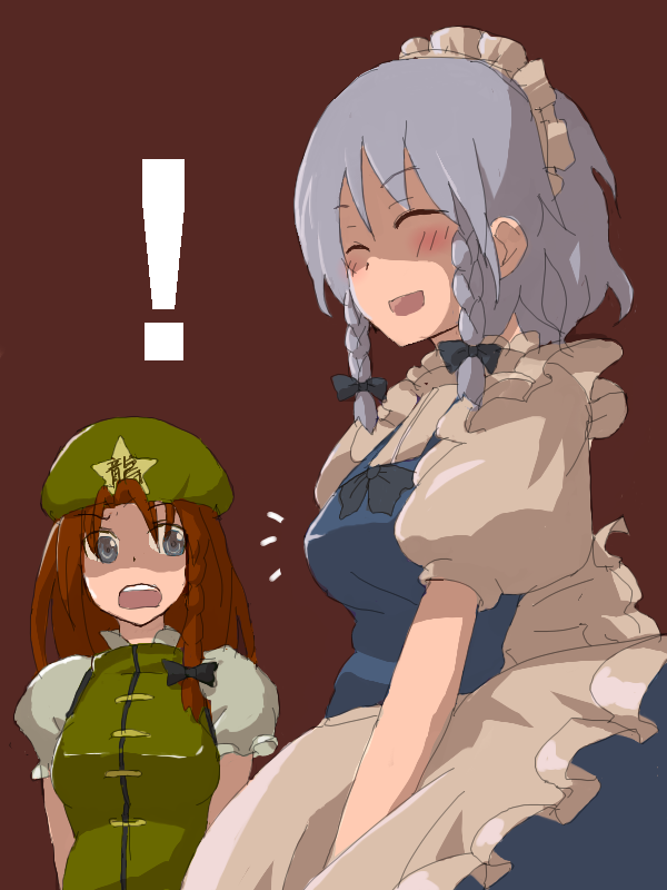 izayoi sakuya and hong meiling (touhou) drawn by organ_derwald