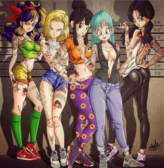 son goku, android 18, bulma, chi-chi, videl, and 1 more (dragon ball and 1 more)