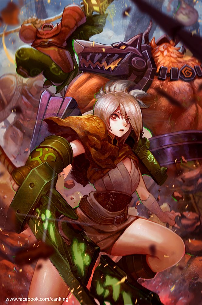 riven, pantheon, zac, nasus, and jax (league of legends) drawn by canking