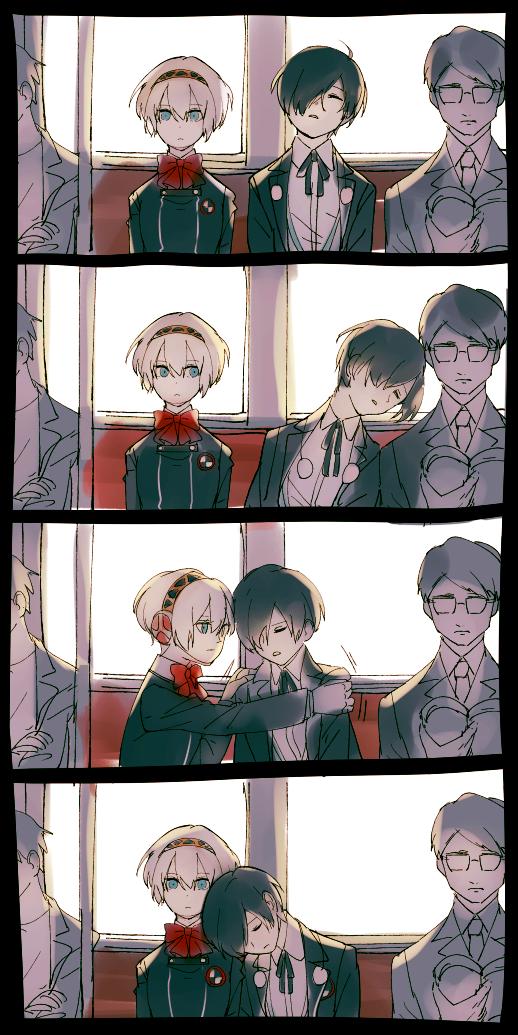 yuuki makoto and aigis (persona and 1 more) drawn by syokuuuuuuuuumura