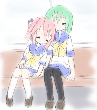 kobayakawa yutaka and iwasaki minami (lucky star) drawn by kuroba_u