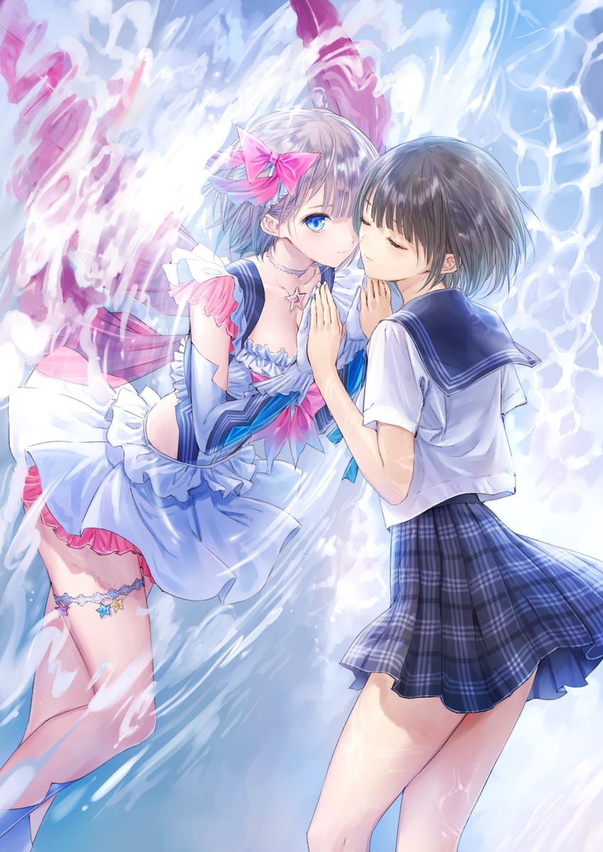 shirai hinako (blue reflection and 1 more) drawn by kishida_mel