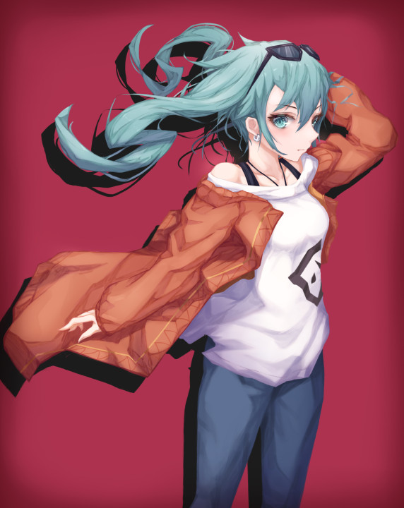 hatsune miku (vocaloid and 1 more) drawn by h2o_(dfo)