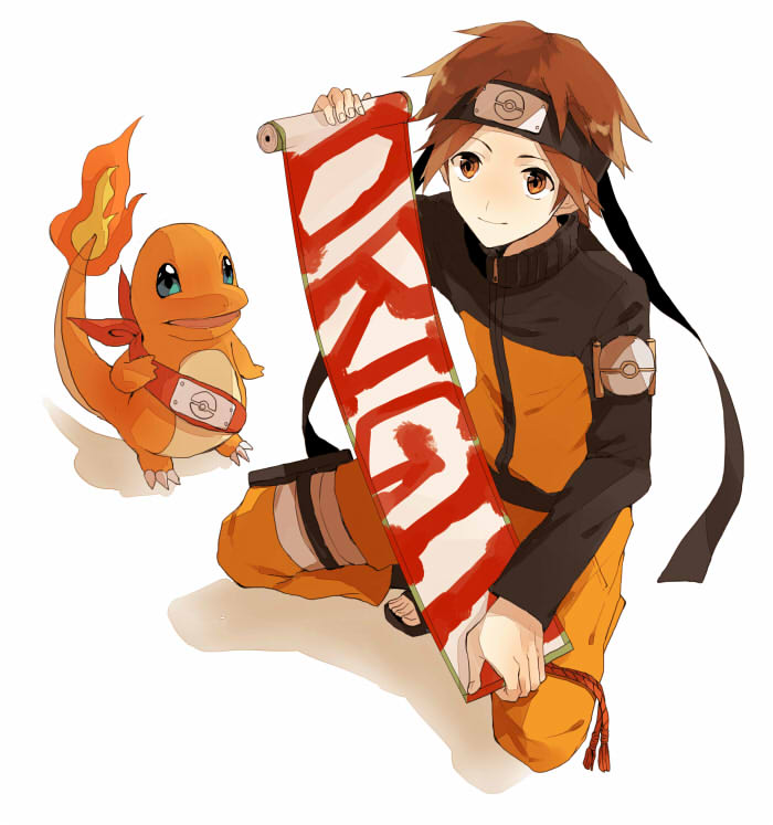 red, uzumaki naruto, charmander, and takeuchi junko (pokemon and 3 more) drawn by tanisakiho