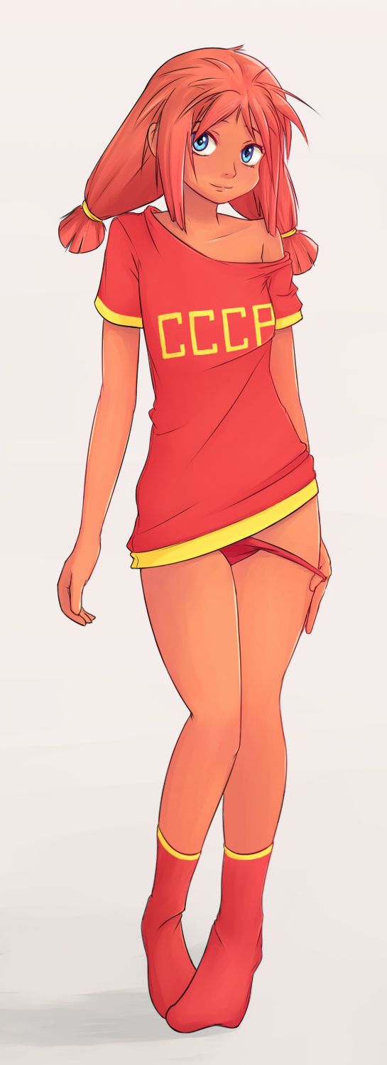 ussr-tan (everlasting summer and 1 more) drawn by t-hoodie