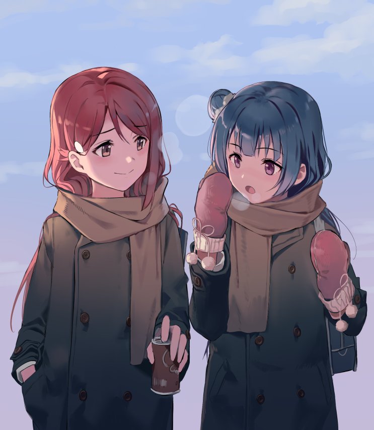 tsushima yoshiko and sakurauchi riko (love live! and 1 more) drawn by huanxiang_heitu
