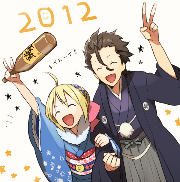 artoria pendragon, saber, and diarmuid ua duibhne (fate and 1 more) drawn by nakahara_(mu_tation)