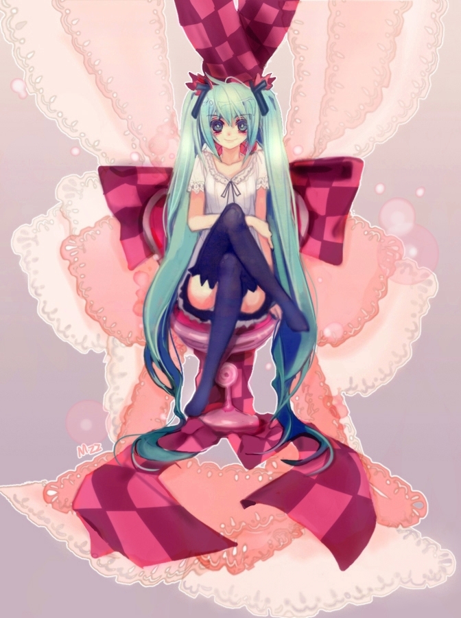 hatsune miku (vocaloid and 1 more) drawn by mzz