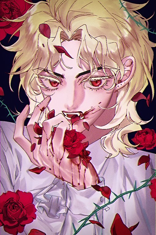 dio brando (jojo no kimyou na bouken and 1 more) drawn by diolahan