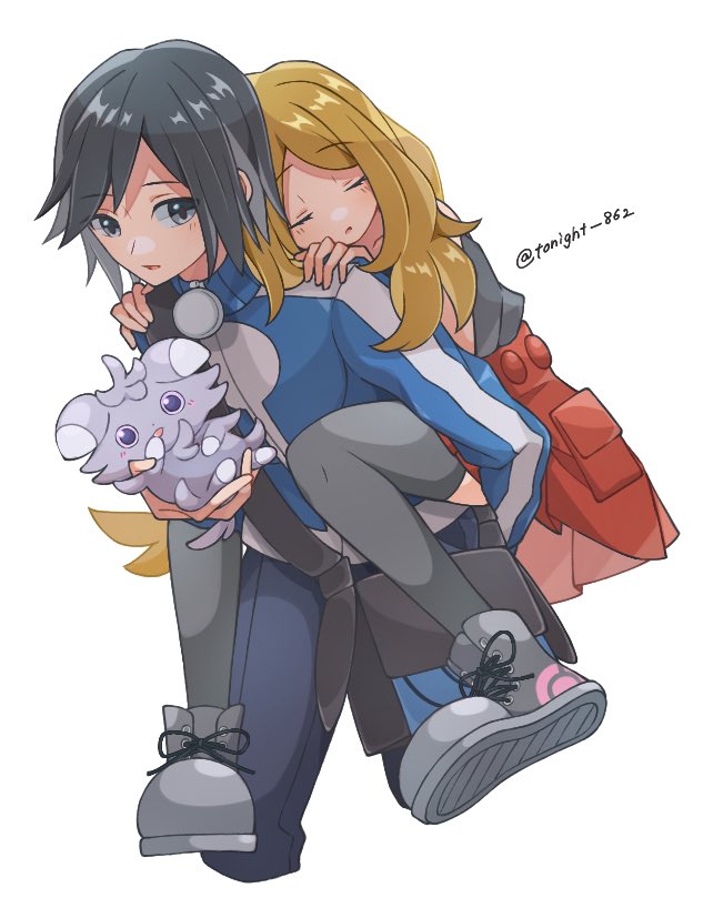 serena, calem, and espurr (pokemon and 1 more) drawn by rain_(tonight_862)