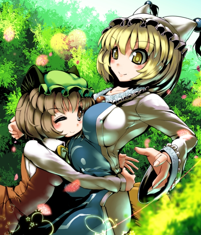 yakumo ran and chen (touhou) drawn by umigarasu_(kitsune1963)