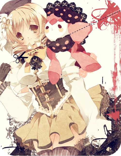 tomoe mami and charlotte (mahou shoujo madoka magica) drawn by mono_(freerotary)