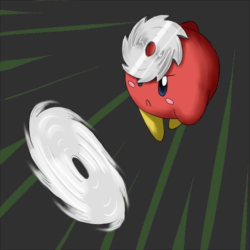 kirby and metal man (kirby and 2 more) drawn by maru_isu