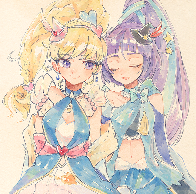 asahina mirai, izayoi liko, cure miracle, and cure magical (precure and 1 more) drawn by itomugi-kun