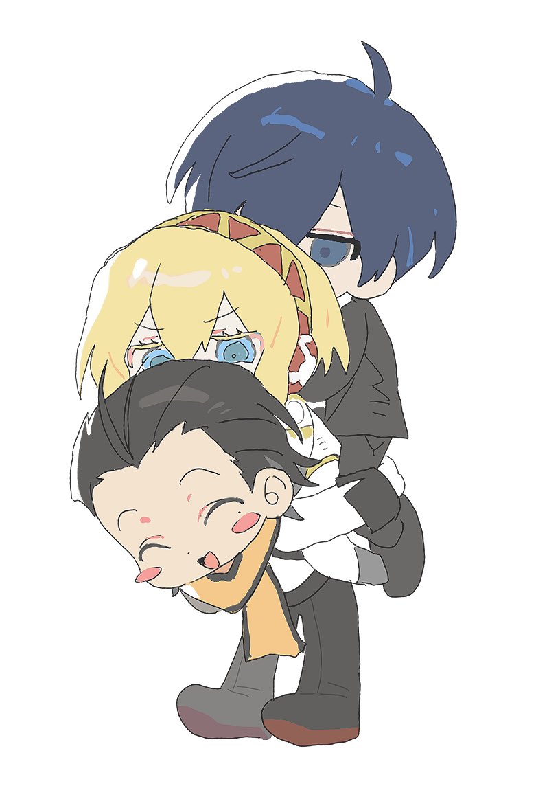 yuuki makoto, aigis, and mochizuki ryouji (persona and 1 more) drawn by natwjeq