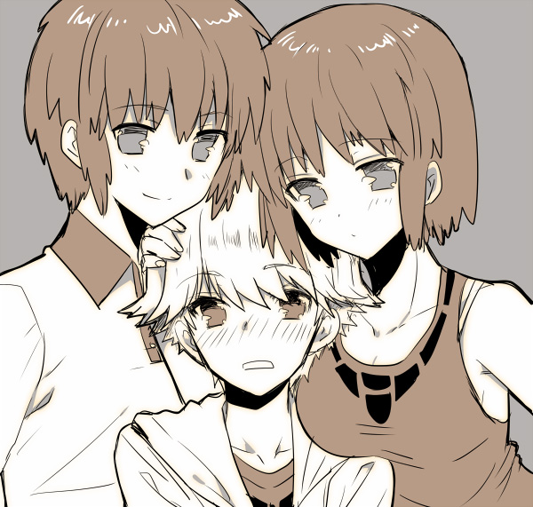 nishio rina, kaburagi sui, and nishio akira (soukyuu no fafner) drawn by ootani_mikoto