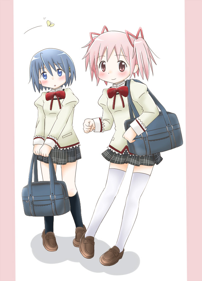 kaname madoka and miki sayaka (mahou shoujo madoka magica) drawn by maka_(hyougenbu)