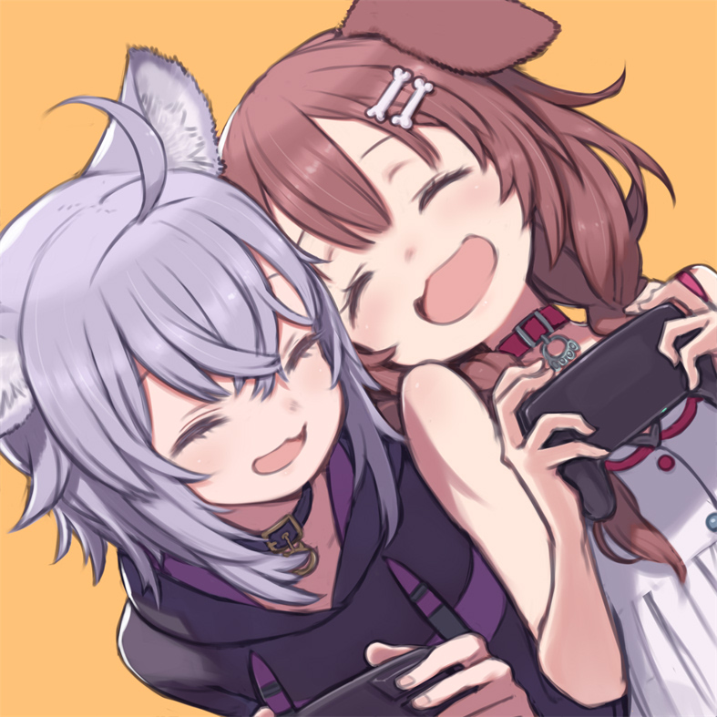 nekomata okayu and inugami korone (hololive) drawn by kuroboshi_kouhaku