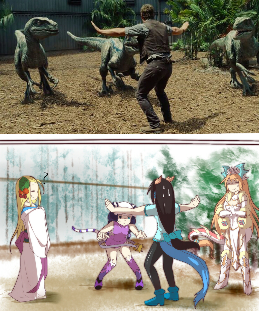 haku, karin, sakuya, meimei, blue, and 4 more (puzzle & dragons and 2 more) drawn by zuo_wei_er
