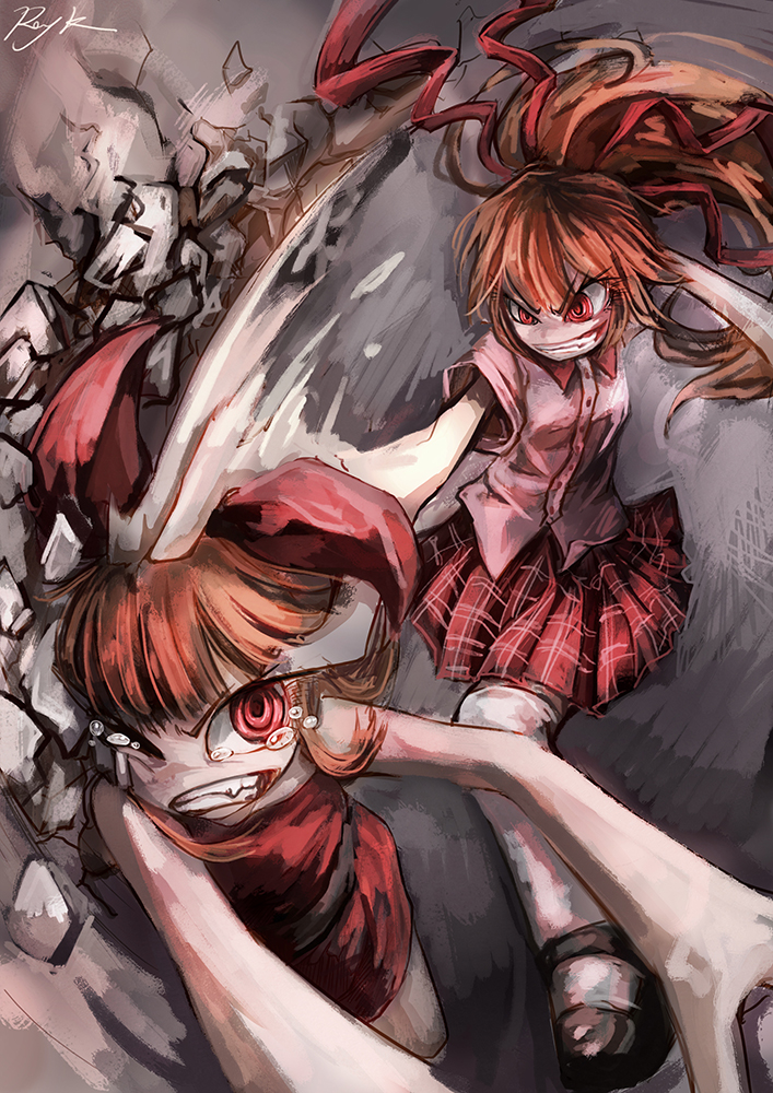 blossom and berserk (powerpuff girls and 1 more) drawn by ray-k