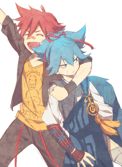 sayo samonji and aizen kunitoshi (touken ranbu) drawn by yupopo_(hidame)