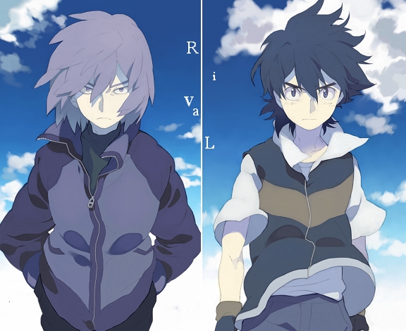 ash ketchum and paul (pokemon and 1 more) drawn by akusyu