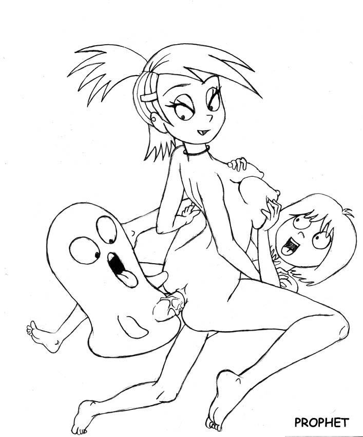 frankie foster, blooregard q kazoo, and mac (foster's home for imaginary friends) drawn by prophet