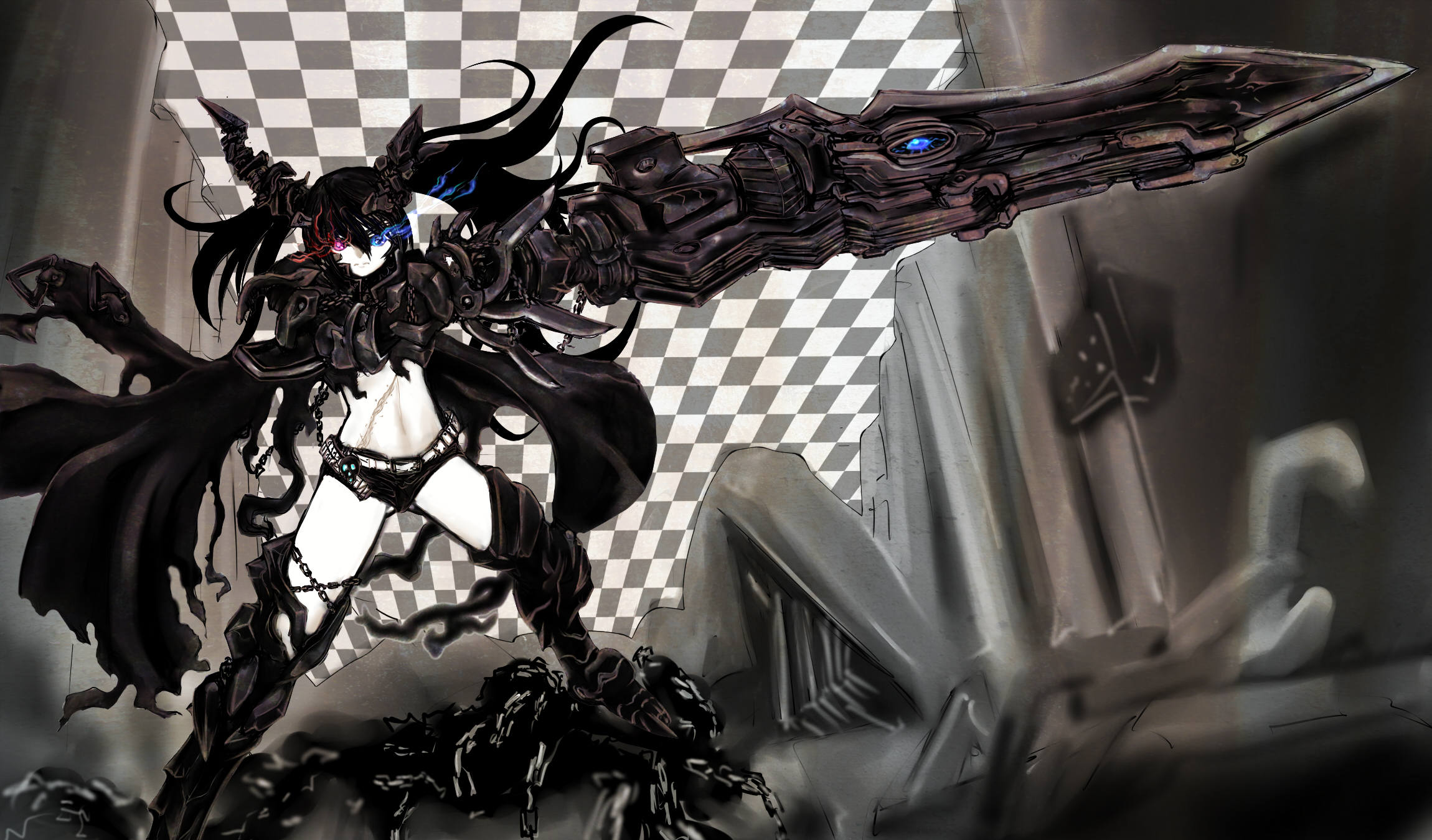 Insane Black Rock Shooter Black Rock Shooter Drawn By Ledjoker07 Danbooru