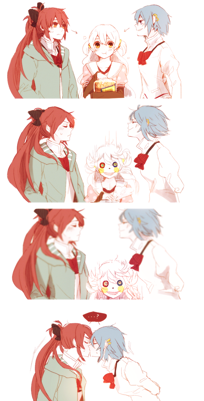 miki sayaka, sakura kyoko, and momoe nagisa (mahou shoujo madoka magica and 1 more) drawn by hanyae