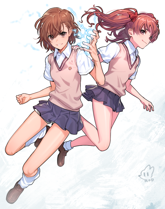misaka mikoto and shirai kuroko (toaru majutsu no index and 1 more) drawn by rod_(rod4817)