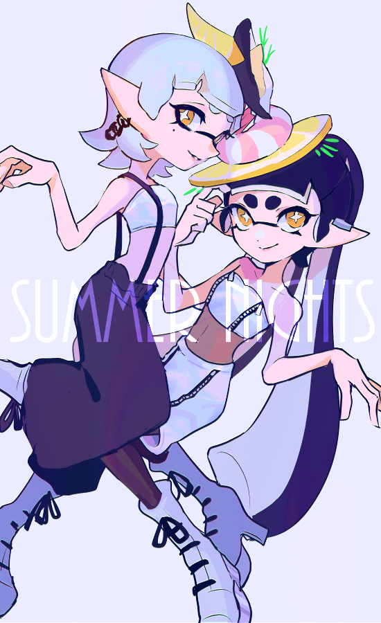 callie and marie (splatoon and 1 more) drawn by imaikuy0