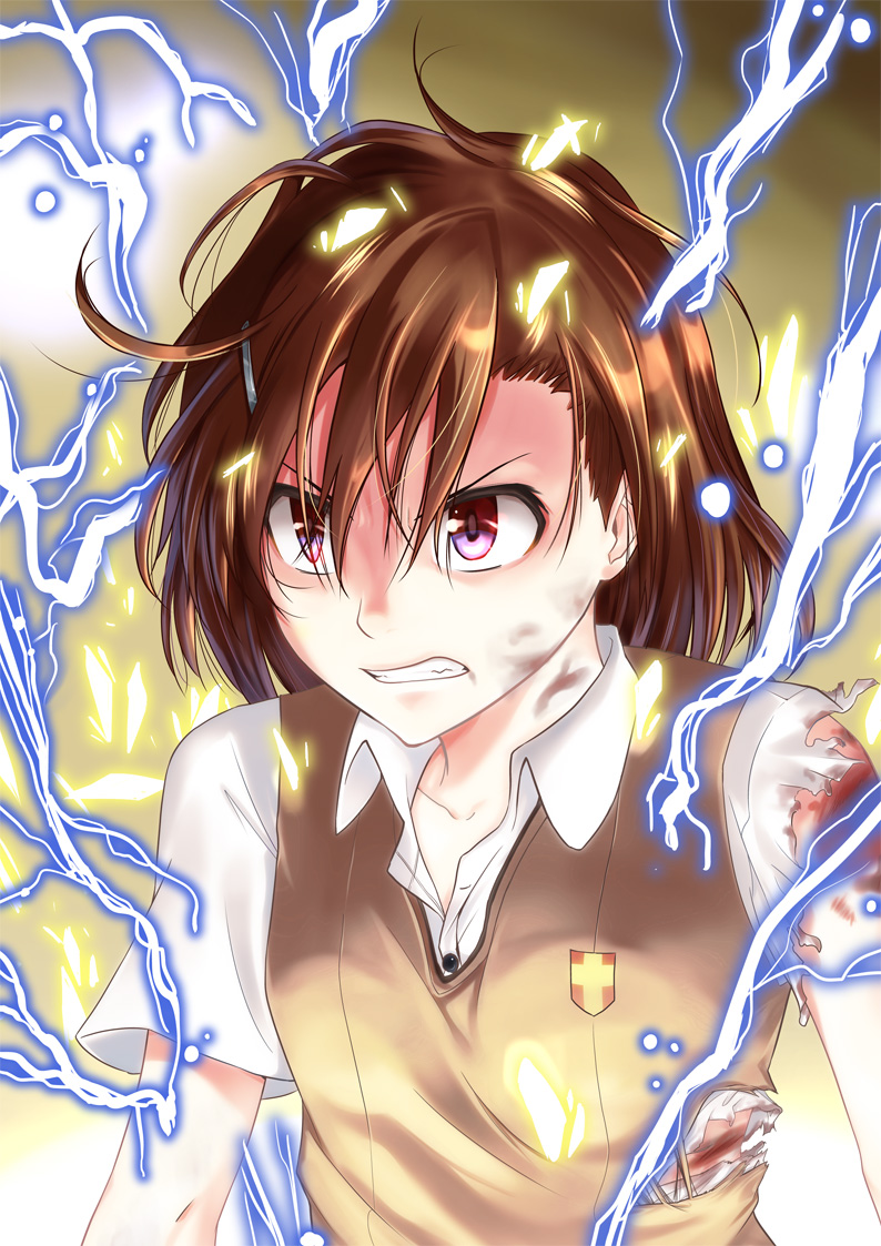 misaka mikoto (toaru majutsu no index and 1 more) drawn by harukawa_yagy