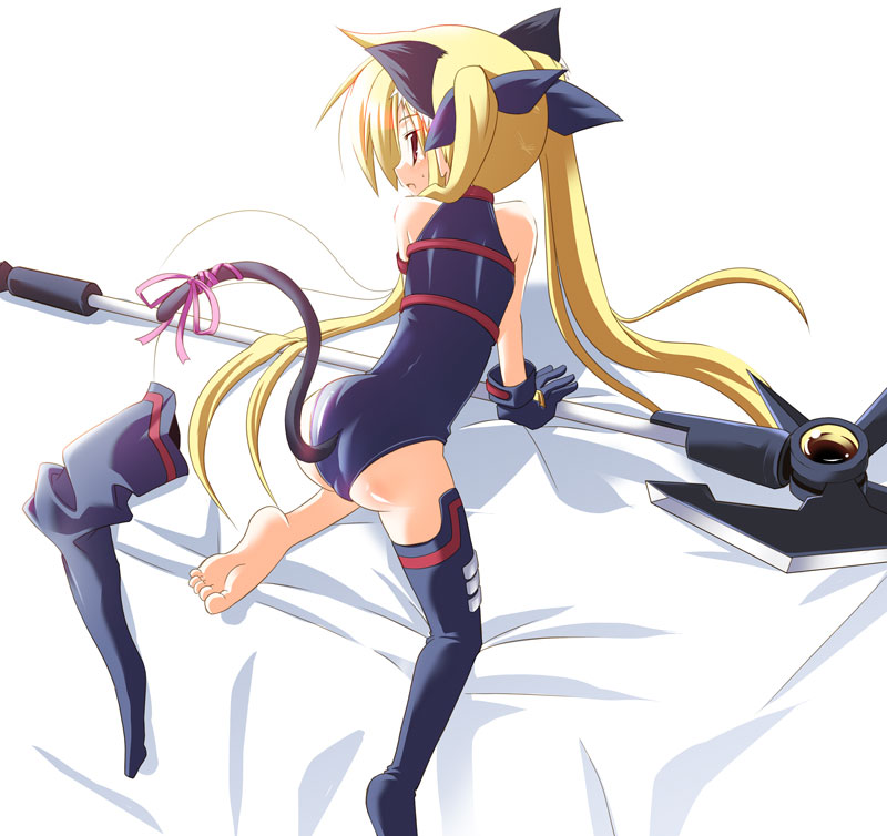 fate testarossa and bardiche (lyrical nanoha and 2 more) drawn by kazekawa_nagi