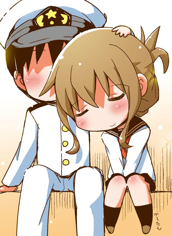 admiral and inazuma (kantai collection) drawn by gerotan