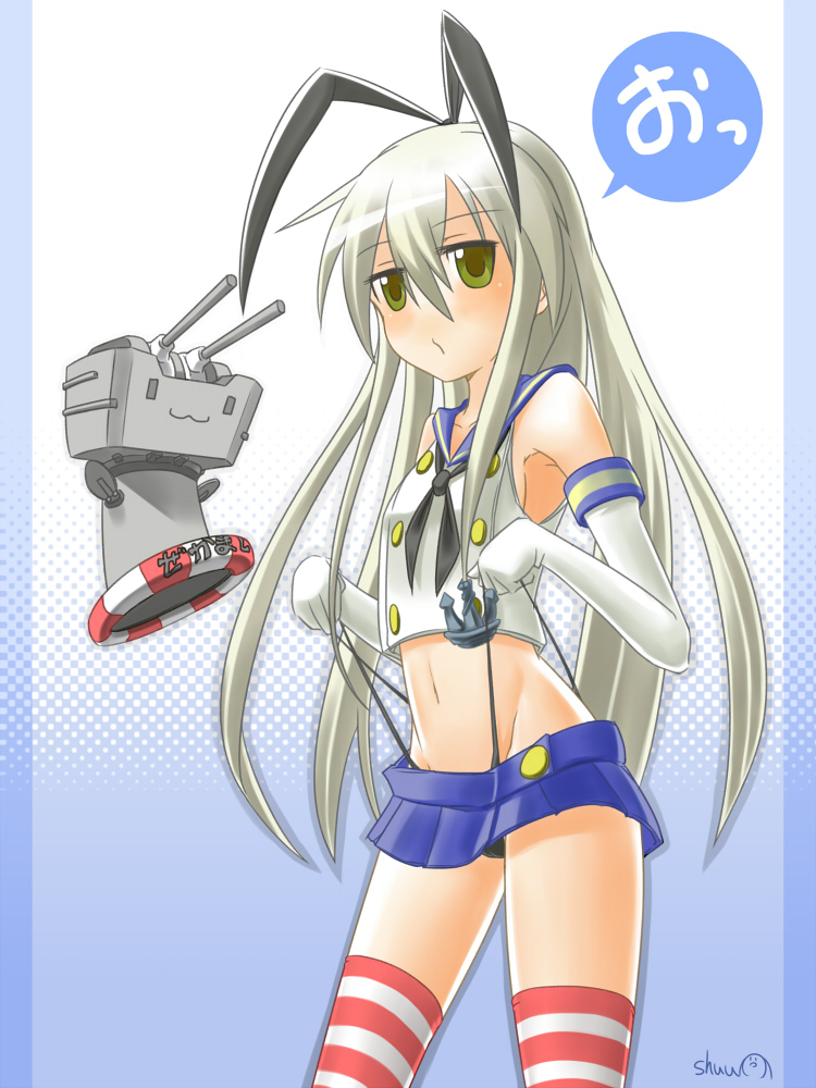 shimakaze and rensouhou-chan (kantai collection) drawn by shuu_(xshuu)