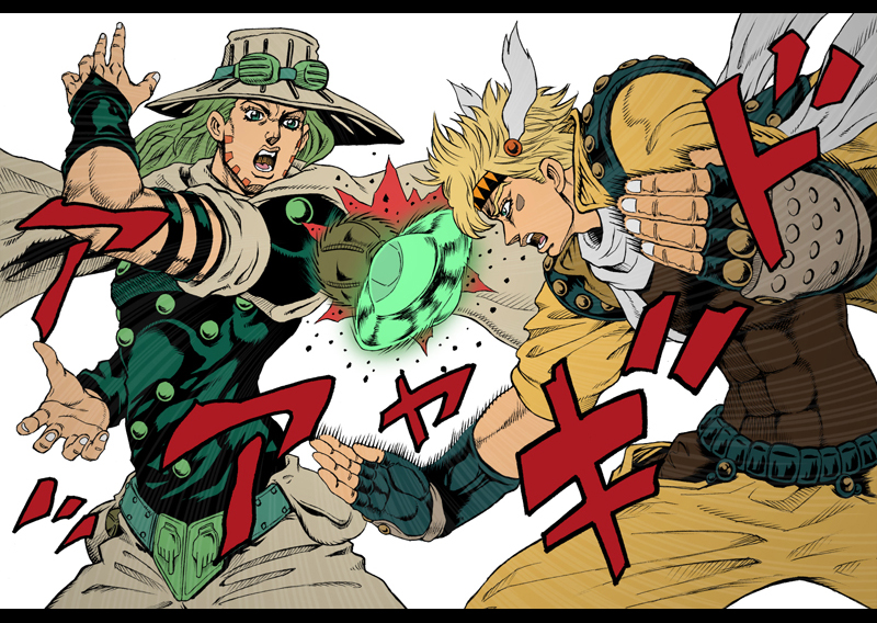 caesar anthonio zeppeli and gyro zeppeli (jojo no kimyou na bouken and 1 more) drawn by ashiro_(collective-mind)