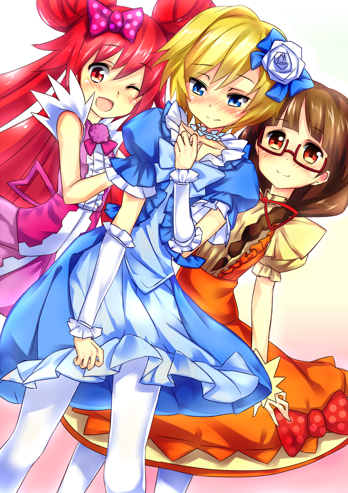 momona, mizuki, and caron (jewelpet and 1 more) drawn by takabow