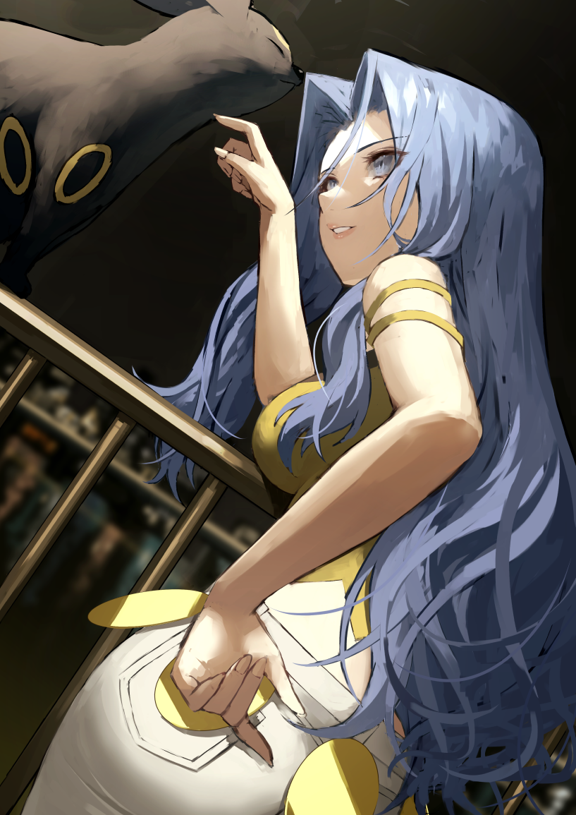 umbreon and karen (pokemon and 1 more) drawn by fagi_(kakikaki)