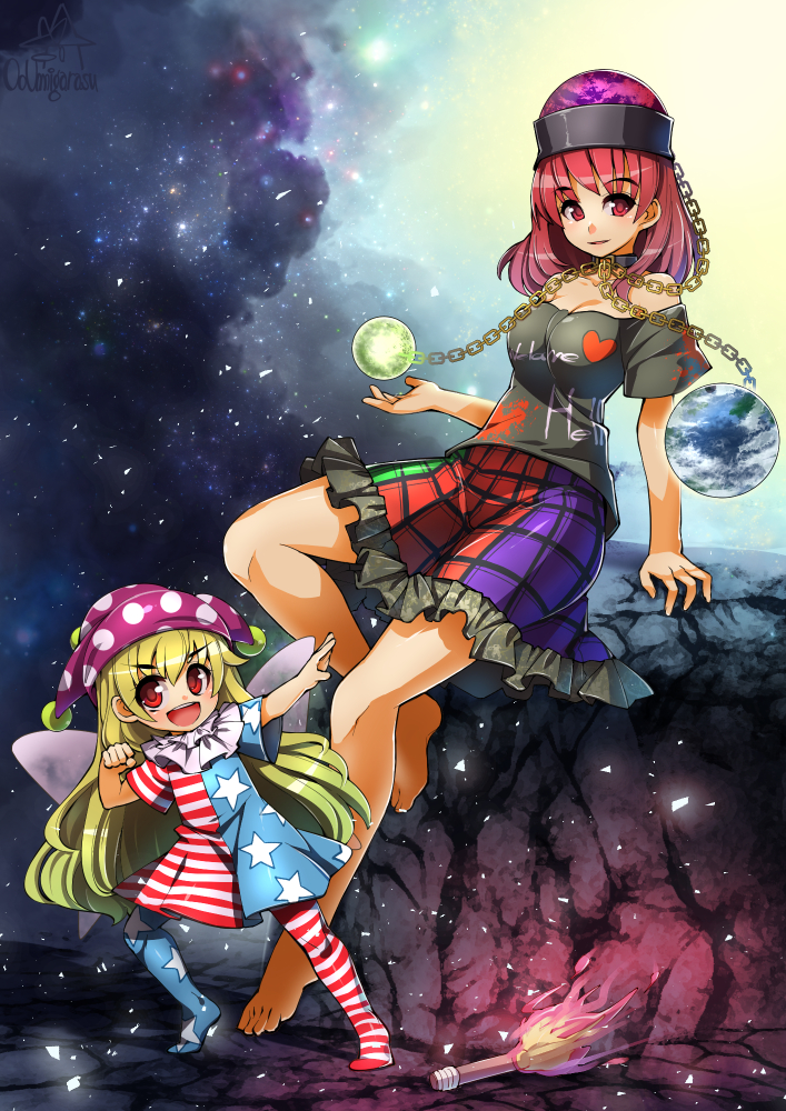 clownpiece and hecatia lapislazuli (touhou and 1 more) drawn by umigarasu_(kitsune1963)