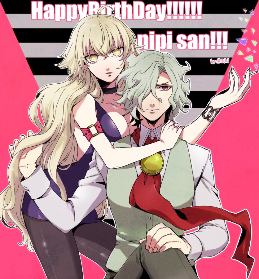 jeanne d'arc alter and edmond dantes (fate and 1 more) drawn by hibiki_(nilten)