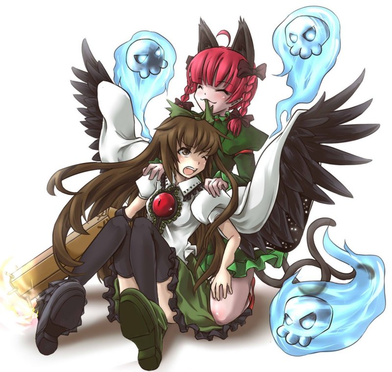 kaenbyou rin and reiuji utsuho (touhou) drawn by sw_(stevew)