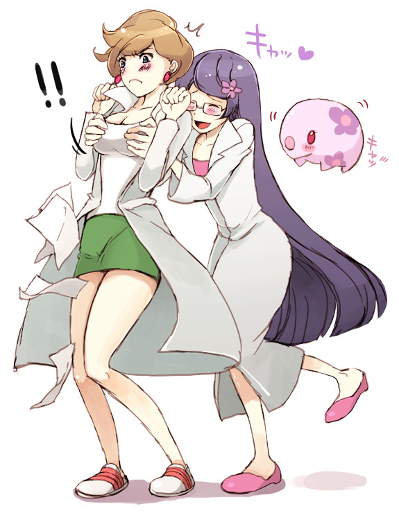 munna, professor juniper, and fennel (pokemon and 1 more) drawn by haruha_(aeropolis)