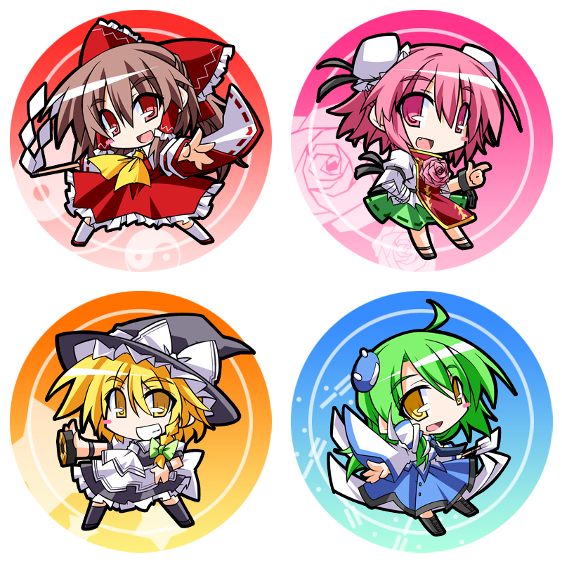 hakurei reimu, kirisame marisa, kochiya sanae, and ibaraki kasen (touhou) drawn by hemogurobin_a1c