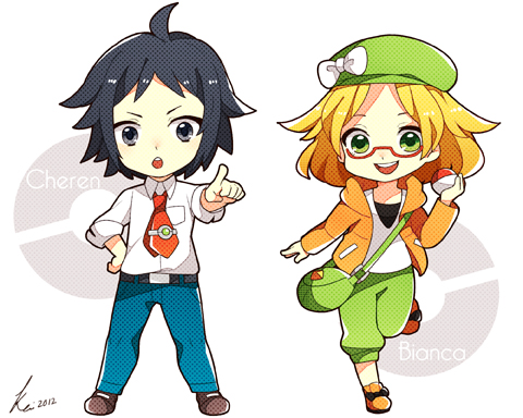 bianca and cheren (pokemon and 1 more) drawn by kei-chan_(atlas_kei)