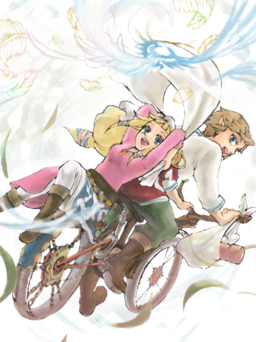 link and princess zelda (the legend of zelda and 1 more) drawn by warami
