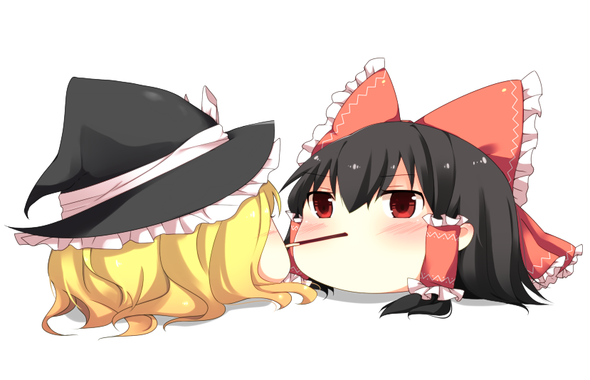 hakurei reimu and kirisame marisa (touhou) drawn by fuyu-nagi