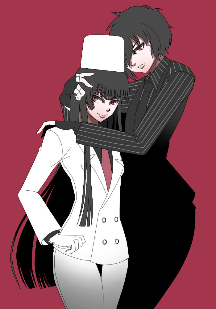alucard, girlycard, and walter c. dornez (hellsing) drawn by hikora