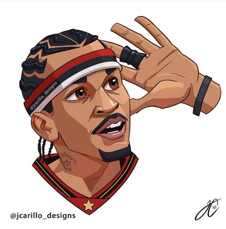 allen iverson (real life and 1 more) drawn by jcarillo_designs
